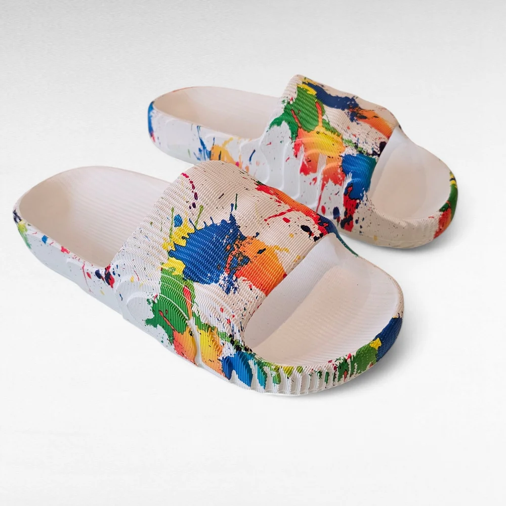Colorful Paint Splatter Slides Size EU 41/42